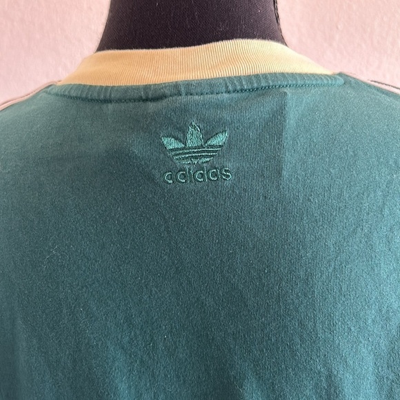 Adidas Original VRCT 3 Stripes T-Shirt Dress Green Size Small - Picture 10 of 11